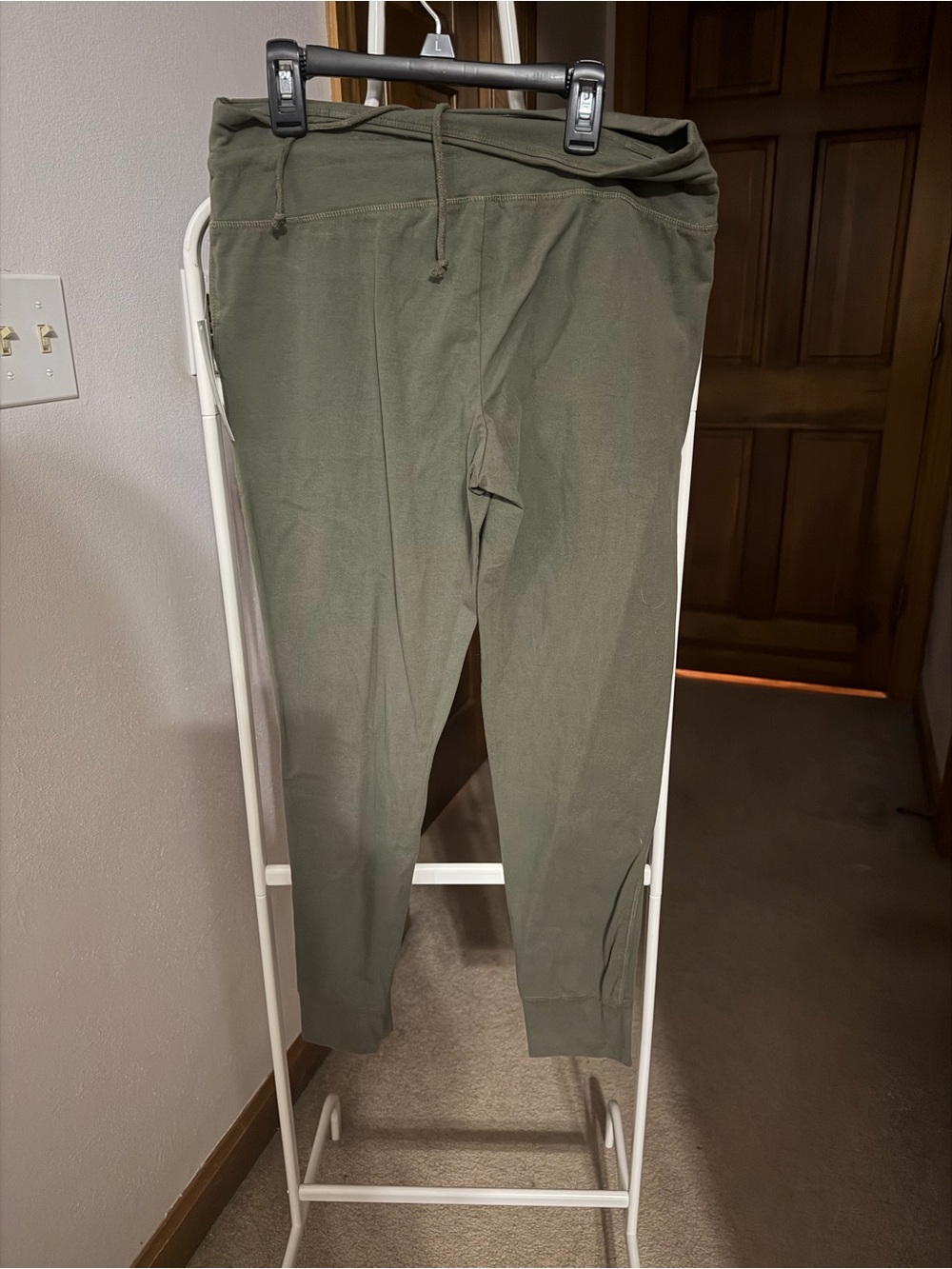 Olive Green Drawstring Jogger Pants wild fable